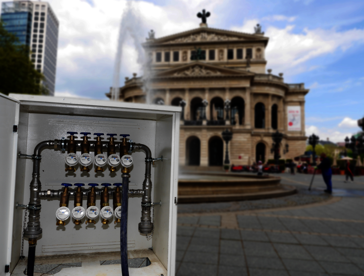 Verteilerschrank für mobile Wasserversorgung an Alter Oper in Frankfurt am Main